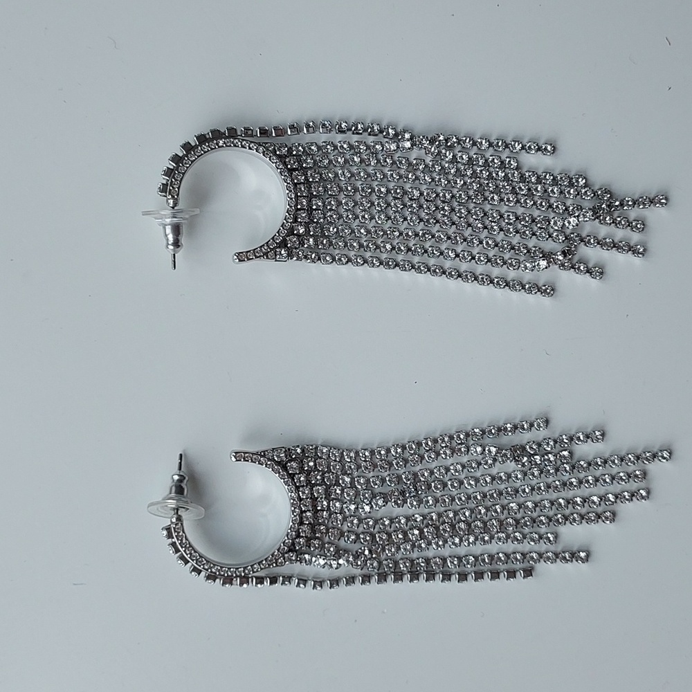 Swarosvki hoop dangling earrings